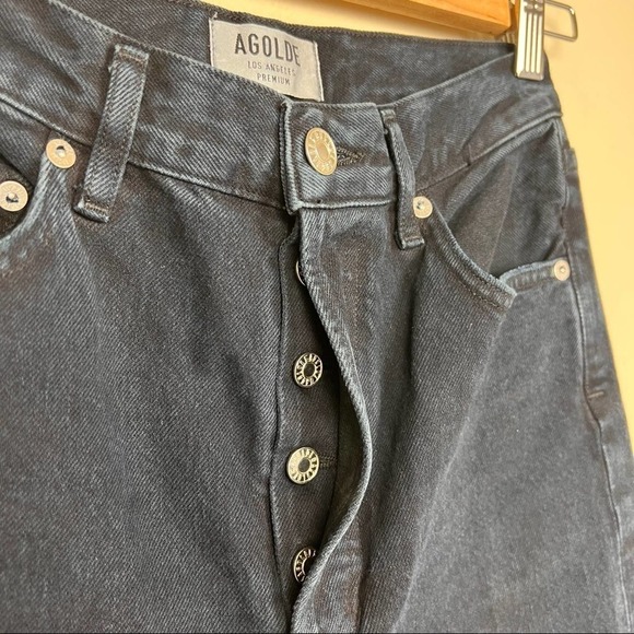 Agolde Remy High Rise Straight Jeans in Caution Wash Size 25 - Picture 5 of 14